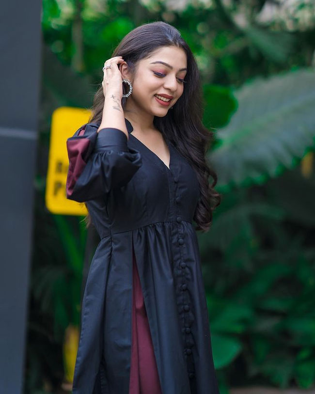 Adorable Pics Of Varsha Bollamma In Colorful Dress